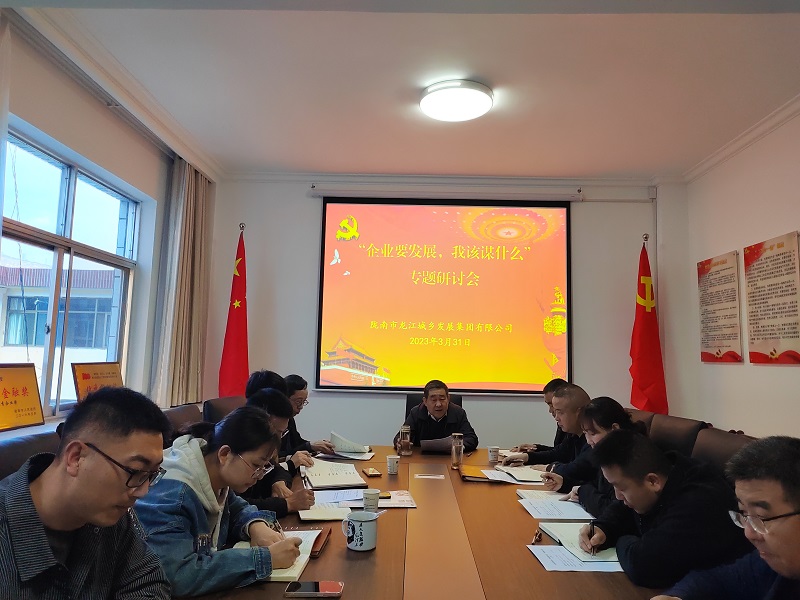 【“三抓三促”行動進行時】市龍江城鄉(xiāng)集團開展“隴南要發(fā)展，我該謀什么”——圍繞“加快集團公司高質量發(fā)展，我該謀什么”專題研討